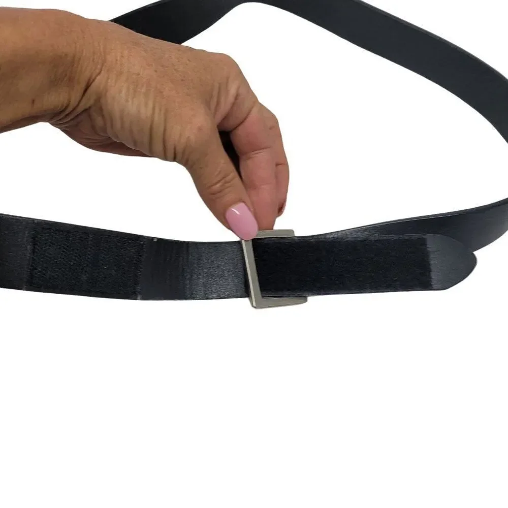 Vintage Polo Jeans Genuine Leather Belt M Fold Over Hook Loop Closure Logo‎